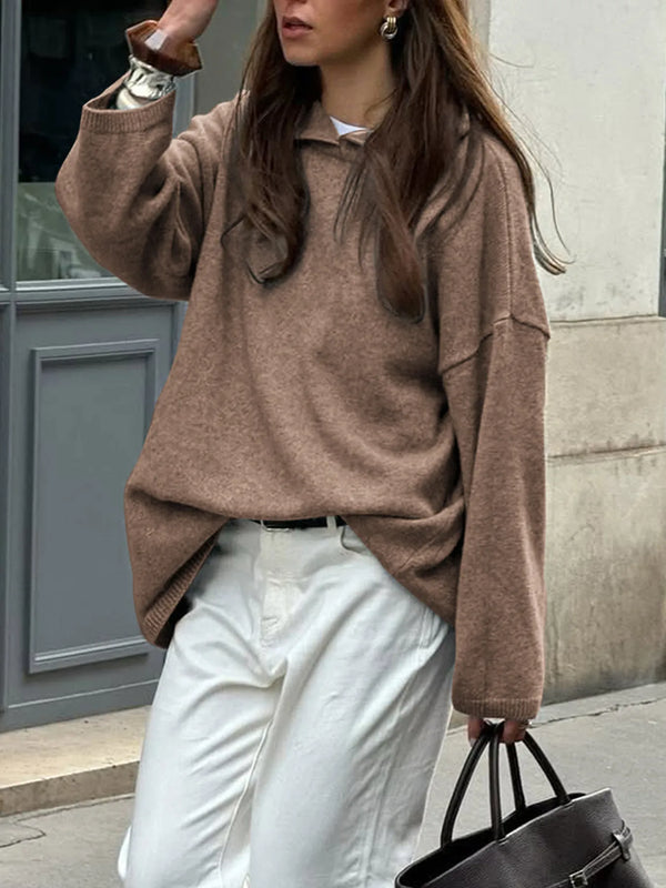 Oversized Long Sleeve Hooded Sweater