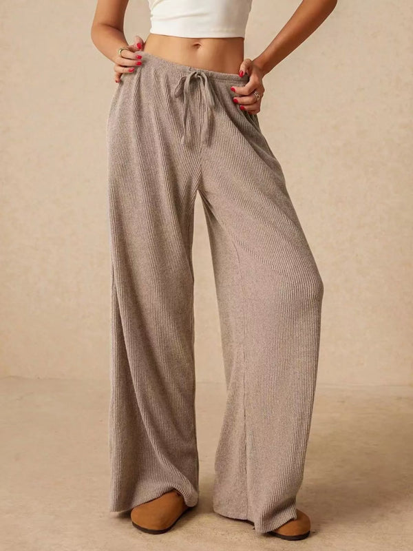 Drawstring Wide Leg Pants